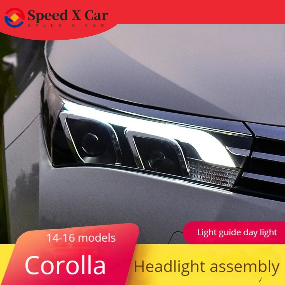 Speed-x подходит для Toyota Corolla комплект фар 14-16 модифицированные светодиодные дневные ходовые огни с двойными линзами ксеноновые фары
Speed-x подходит для Toyota Corolla комплект фар 14-16 модифицированные светодиодные дневные ходовые огни с двойными линзами ксеноновые фары