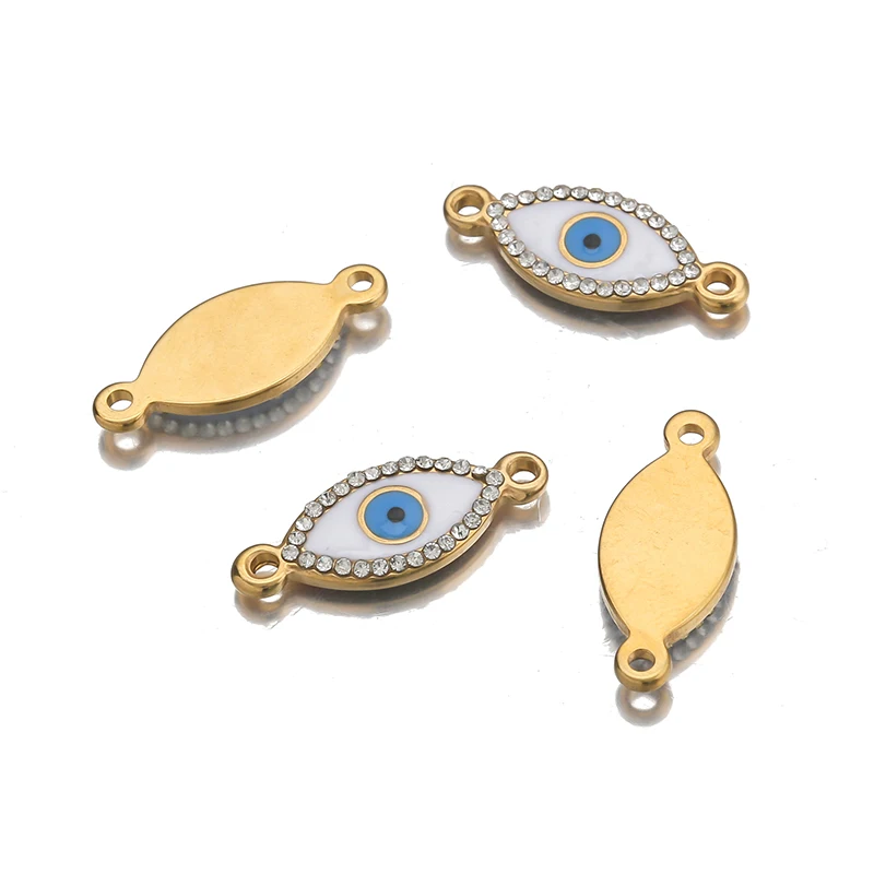 2pcs/lot Stainless Steel Evil Eye Charms Pendant Bracelet Connector for DIY Jewelry Anklet Necklaces Handmade Making Accessories
2pcs/lot Stainless Steel Evil Eye Charms Pendant Bracelet Connector for DIY Jewelry Anklet Necklaces Handmade Making Accessories