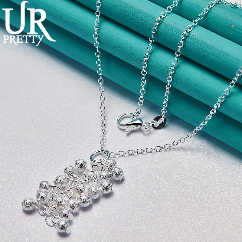 URPRETTY 925 Sterling Silver Premium Frosted Grape Beads 16/18/20/22/24/26/28/30 Inch Necklace For Woman Wedding Jewelry
URPRETTY 925 Sterling Silver Premium Frosted Grape Beads 16/18/20/22/24/26/28/30 Inch Necklace For Woman Wedding Jewelry