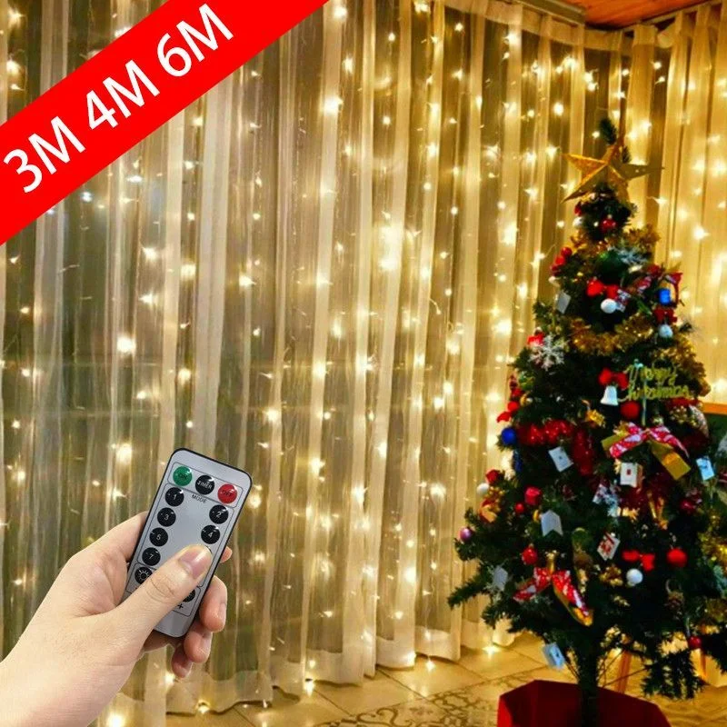 3M LED Garland Curtain Light String USB with Remote Control for Home Room Bedroom Wedding Party Christmas Window Wall Decoration
3M LED Garland Curtain Light String USB with Remote Control for Home Room Bedroom Wedding Party Christmas Window Wall Decoration