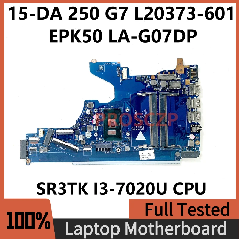 Семейная материнская плата для ноутбука HP Pavilion 15-DA 250 G7, системная плата EPK50, телефон с процессором SR3TK I3-7020U, 100% протестирован
Семейная материнская плата для ноутбука HP Pavilion 15-DA 250 G7, системная плата EPK50, телефон с процессором SR3TK I3-7020U, 100% протестирован