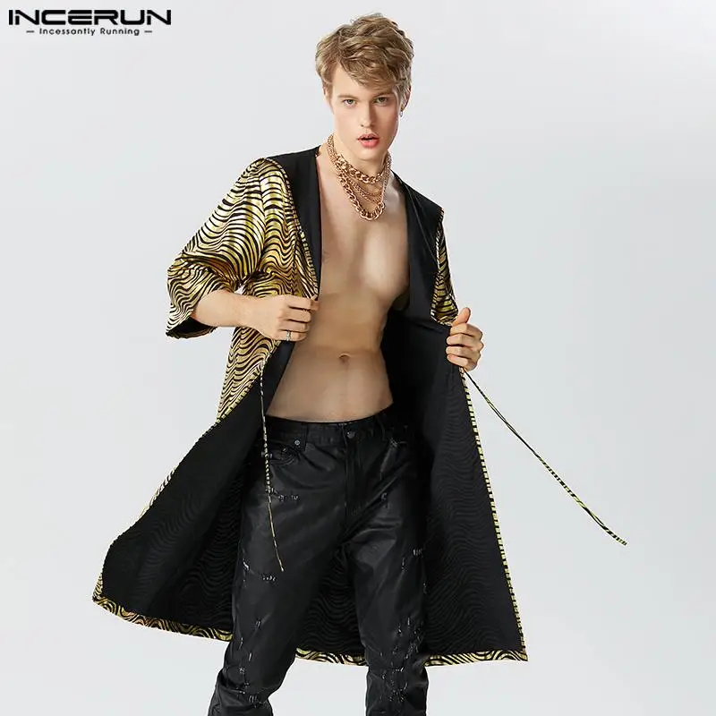 INCERUN Tops 2023 Handsome Men's Fashion Ripple Pattern Shirts Leisure Sexy Male Long-style Loose Sleeved Cardigan Blouse S-5XL
INCERUN Tops 2023 Handsome Men's Fashion Ripple Pattern Shirts Leisure Sexy Male Long-style Loose Sleeved Cardigan Blouse S-5XL