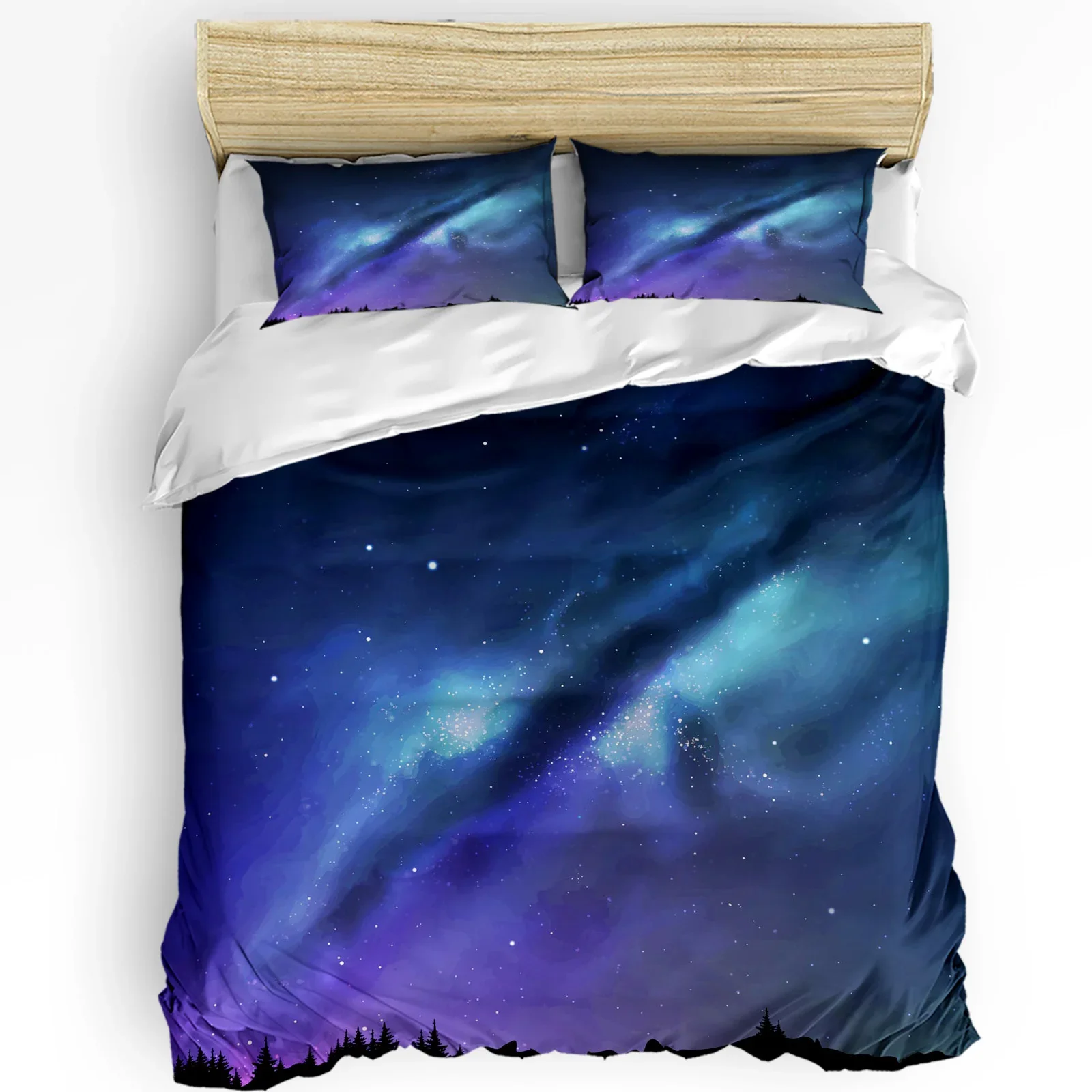 

Starry Sky Milky Way Night Stars 3pcs Bedding Set For Bedroom Double Bed Home Textile Duvet Cover Quilt Cover Pillowcase