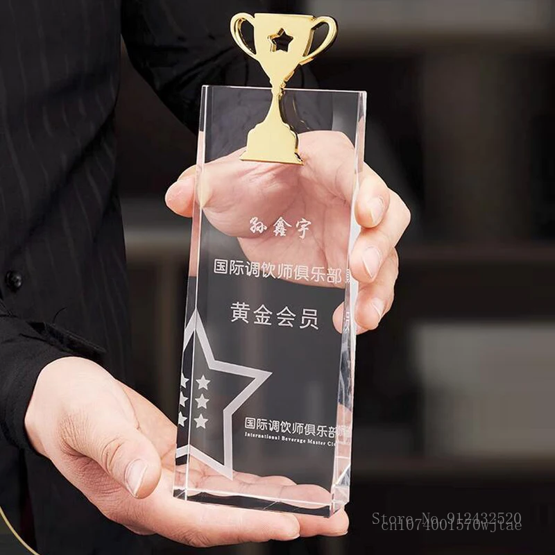 Crystal Trophy of Five-Pointed Star, Diamond Crown, Wheat Ear Trophy Customized Lettering, Color Printing Award, Home Decor, 1PC
Crystal Trophy of Five-Pointed Star, Diamond Crown, Wheat Ear Trophy Customized Lettering, Color Printing Award, Home Decor, 1PC