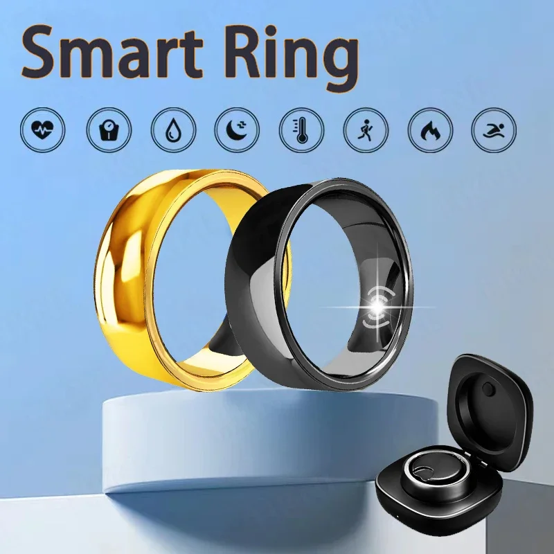 

Smart Ring Multifunctional Step Health Tracker Heart Rate Blood Oxygen Monitor Waterproof Men Women Sleep Fitness Titanium Steel