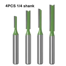 4pcs 1/4" Shank Router Bit Set Engraving Milling Cutters Wood Carving Flute Straight Router Bit Kit For Bottom Digging
4pcs 1/4" Shank Router Bit Set Engraving Milling Cutters Wood Carving Flute Straight Router Bit Kit For Bottom Digging