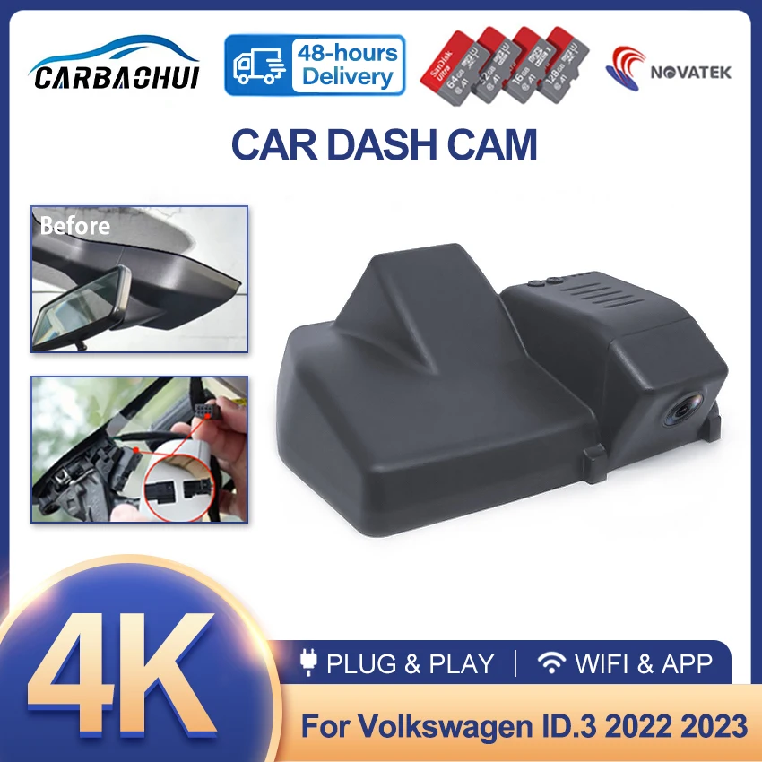 4K HD 2160P Plug and play Car DVR Video Recorder Dash Cam Camera For Volkswagen ID3 ID.3 2022 2023 High quality UHD Night vision
4K HD 2160P Plug and play Car DVR Video Recorder Dash Cam Camera For Volkswagen ID3 ID.3 2022 2023 High quality UHD Night vision