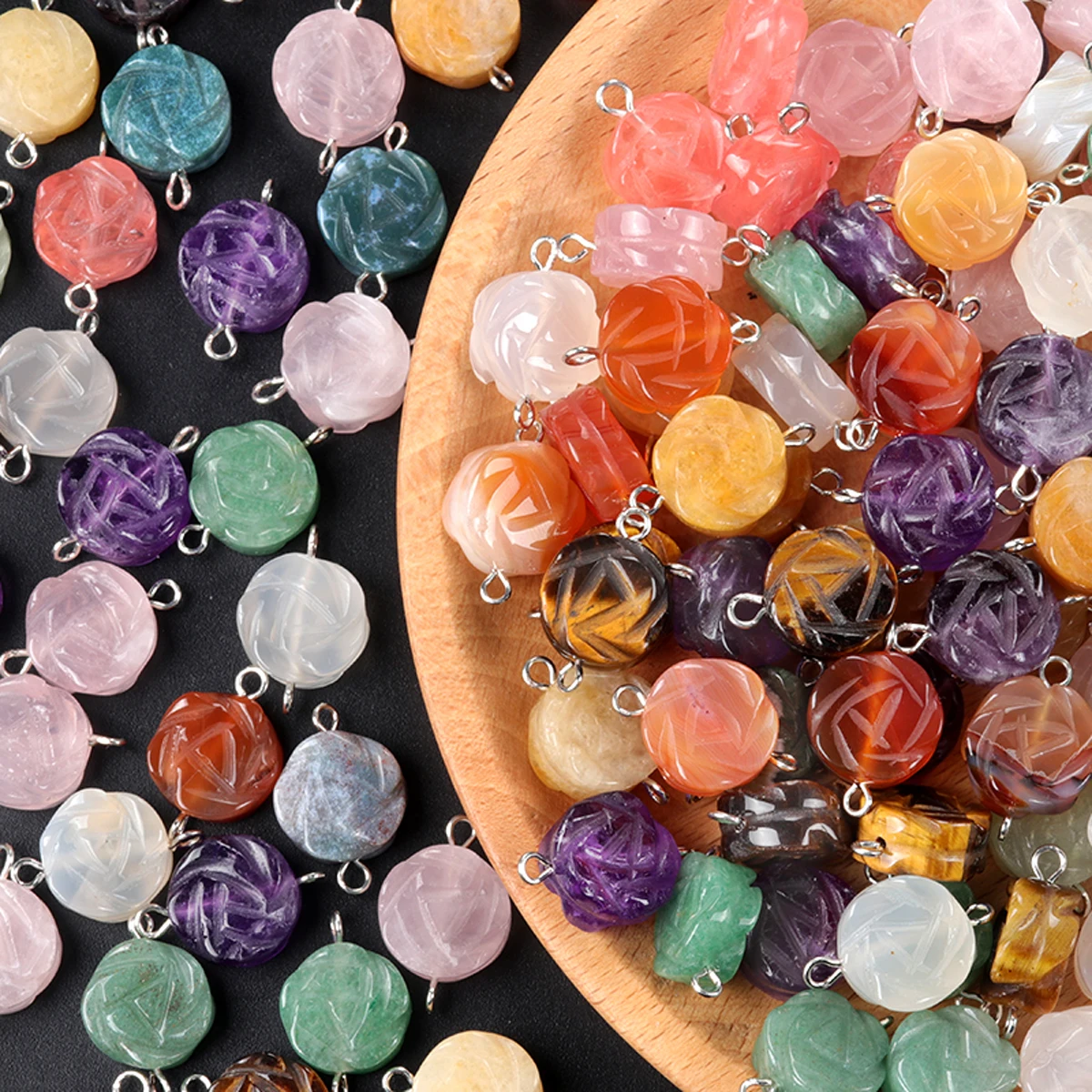 Natural Stone Pendants Pink Crystal Red Onyx Double Hole Connectors for Jewelry Making Diy Necklace Earrings Accessories
Natural Stone Pendants Pink Crystal Red Onyx Double Hole Connectors for Jewelry Making Diy Necklace Earrings Accessories