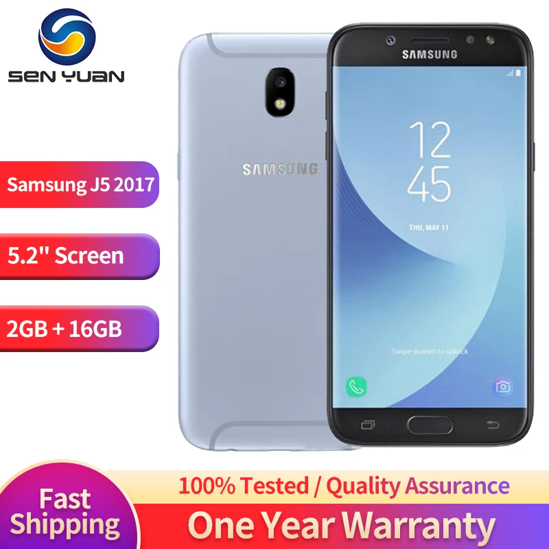 

Original Samsung Galaxy J5 (2017) J530F 4G LTE Mobile Phone Dual SIM 5.2" 16GB ROM 13MP*2 Camera 1080P Octa-Core CellPhone