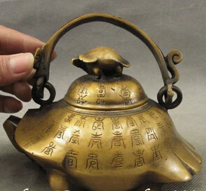 Chinese Bronze Longevity Shou Sea Turtle Tortoise Statue Handle Wine Pot Teapot
Chinese Bronze Longevity Shou Sea Turtle Tortoise Statue Handle Wine Pot Teapot