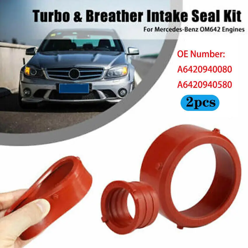 

A6420940080+6420940580 Auto Rubber Turbo & Breather Intake Seal Kit For Mercedes-Benz OM642 Seal Kit Seal Kit Pistons Accesories