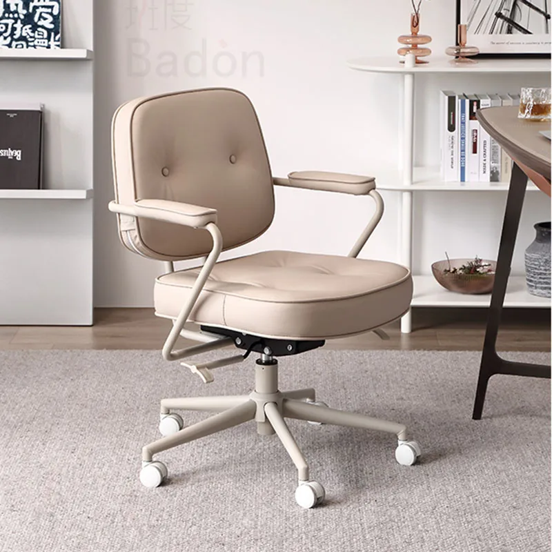 

Back Cushion Office Chair Swivel Wheels Ergonomic Office Chair Comfort Armrests Sillas Para Sala De Estar Home Furniture