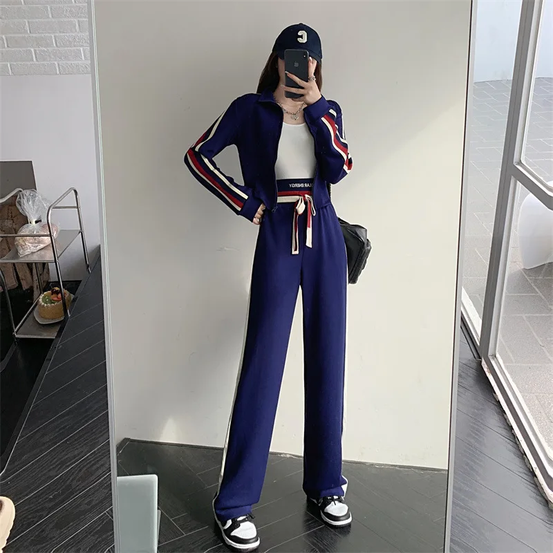 

Cotton Linen Women Tracksuits Sport Suit Korean Style Jacket Sweater+pant Running Jogger Exercise Workout Outfit Set Sweatsuits