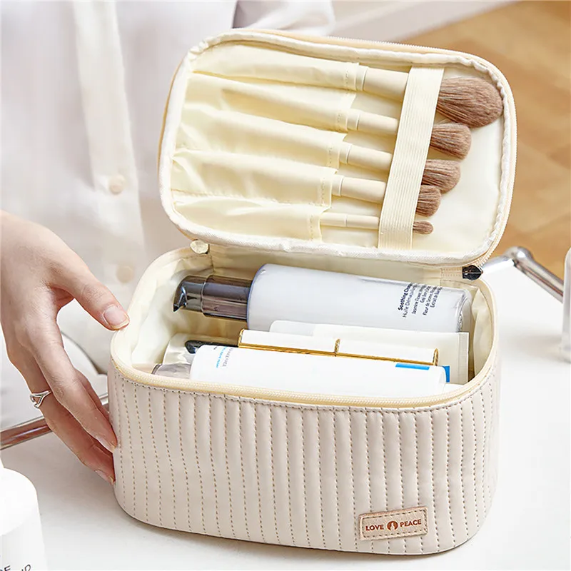 

Large Capacity Cosmetic Bags Women Makeup Organizer Girls Retro Make Up Case Storage Pouch Travel Bathroom Washbag Toiletry Kit