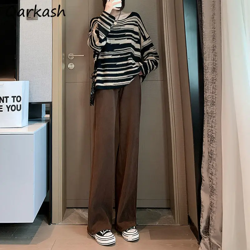 Casual Pants Women Knitted Simple Fashion New Full Length Loose Popular Thicker Warm Wide Leg Trousers Elastic Waist Pleated
Casual Pants Women Knitted Simple Fashion New Full Length Loose Popular Thicker Warm Wide Leg Trousers Elastic Waist Pleated