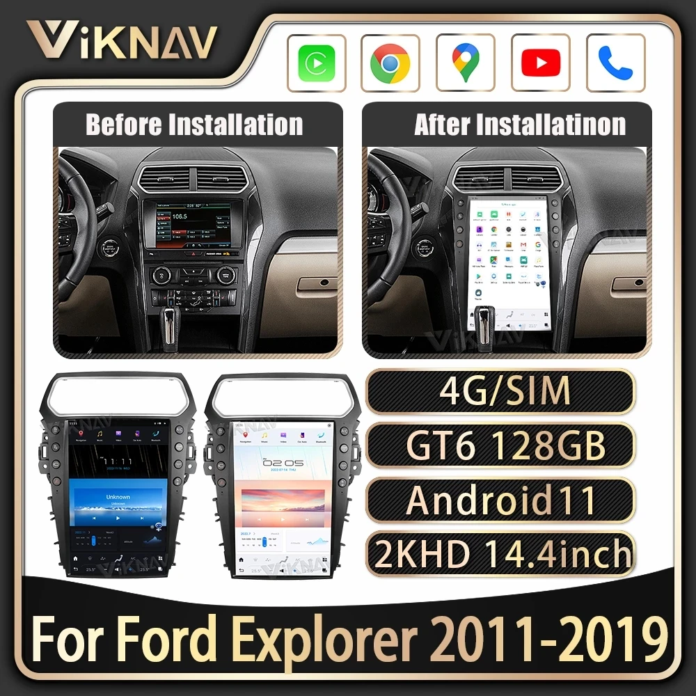 Touch Screen Multimedia For Ford Explorer 2011-2019 Car Radio 14.4 inch Tesla Style Android 11 Auto 128G GPS CarPlay Head Unit
Touch Screen Multimedia For Ford Explorer 2011-2019 Car Radio 14.4 inch Tesla Style Android 11 Auto 128G GPS CarPlay Head Unit