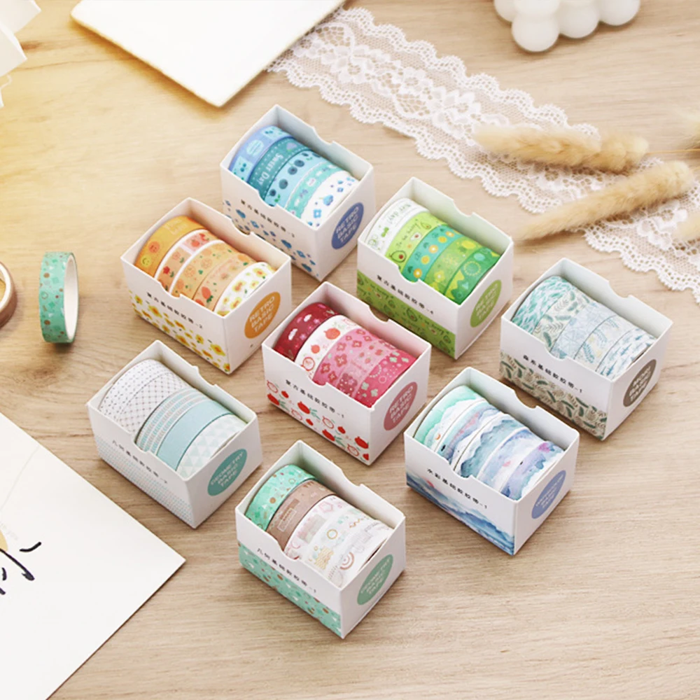 5 PC/Pack Colourful Prints Washi Tape Set Decoration Sticker Scrapbooking Diary Adhesive Masking Tape Stationery School Supplies
5 PC/Pack Colourful Prints Washi Tape Set Decoration Sticker Scrapbooking Diary Adhesive Masking Tape Stationery School Supplies