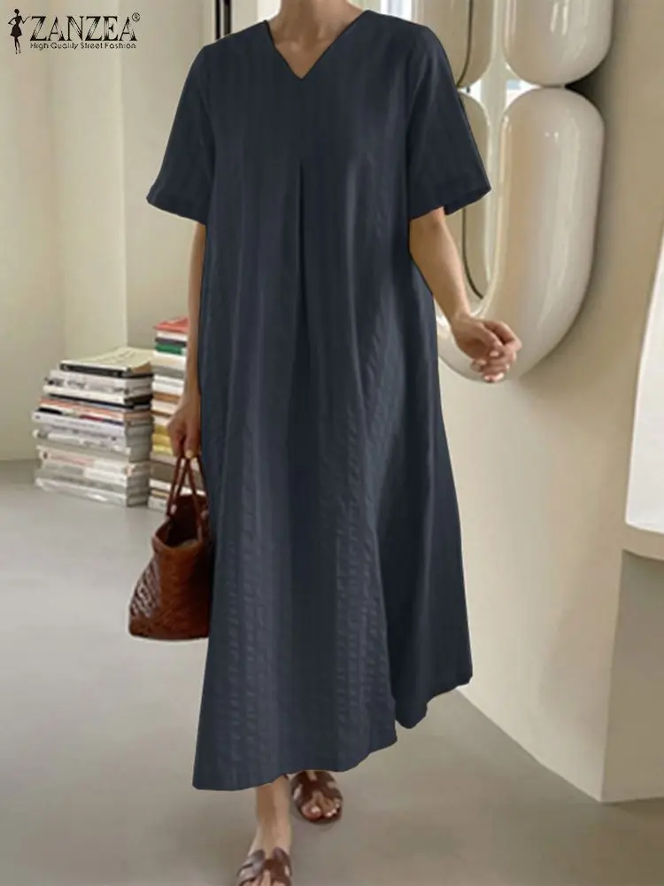 Summer Elegant Maxi Dresses ZANZEA Women Bohemian Holiday Sundress V Neck Short Sleeve Long Dress Vestidos Pleated Robe Sarafans
Summer Elegant Maxi Dresses ZANZEA Women Bohemian Holiday Sundress V Neck Short Sleeve Long Dress Vestidos Pleated Robe Sarafans