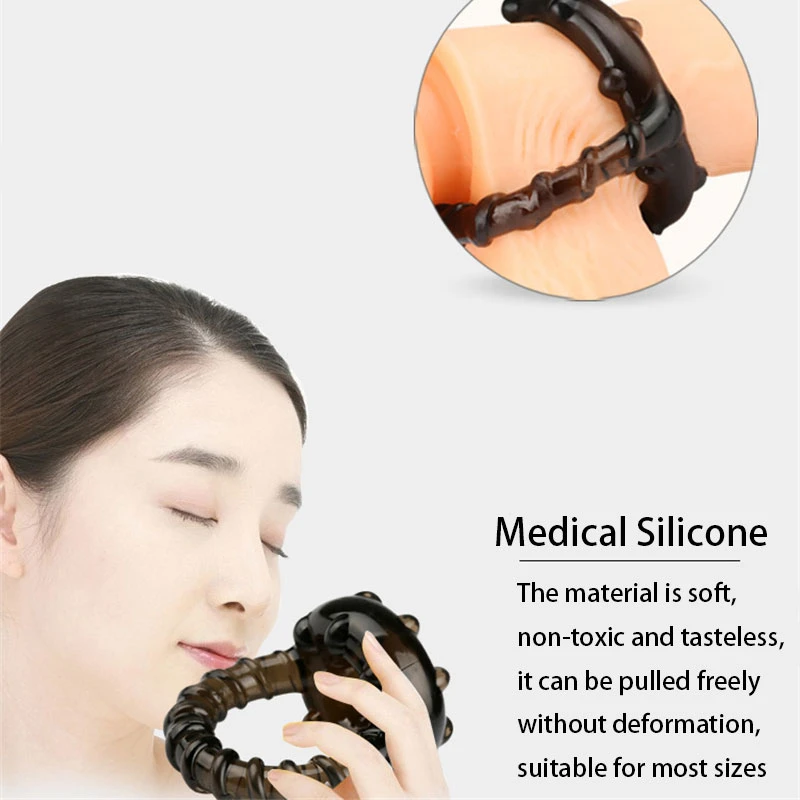 Anneau pénien en silicone pour hommes, anneau d'érection de pénis masculin, jouet sexuel pour adultes de 18 ans et plus, jouets de retard d'éjaculation, accessoire de rêve 3
