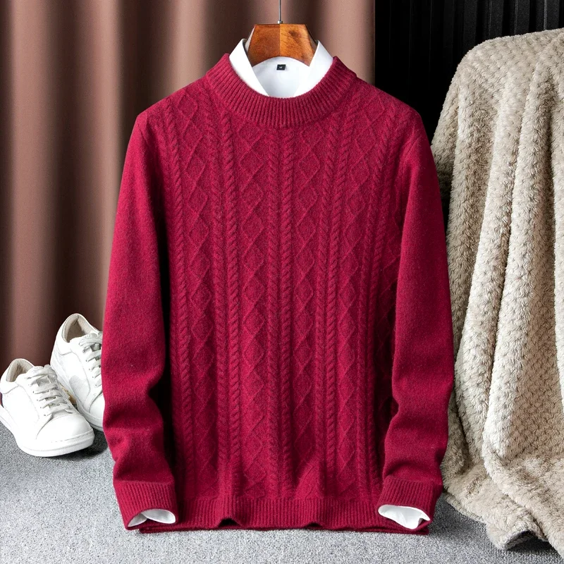 New Arrival Autumn Winter High Quality 100% Cashmere Sweater Men's Youth Fashion Color Block Knitwear Thickened Trend Size S-6XL
New Arrival Autumn Winter High Quality 100% Cashmere Sweater Men's Youth Fashion Color Block Knitwear Thickened Trend Size S-6XL