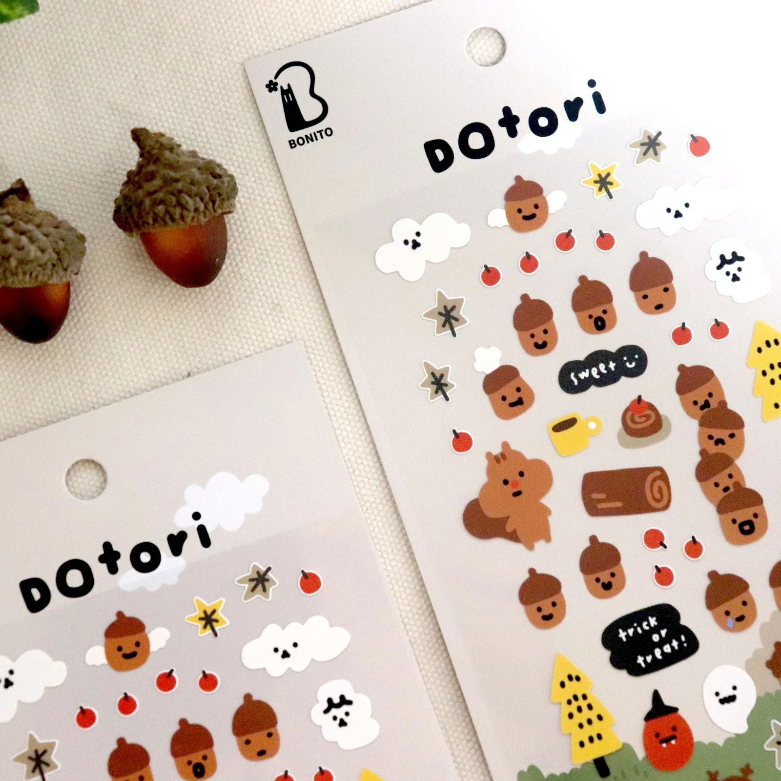 

Korean Import Original BONITO Kawaii Squirrel Acorn Matt Paper Stickers Scrapbooking Diy Journal Stationery Sticker Gift