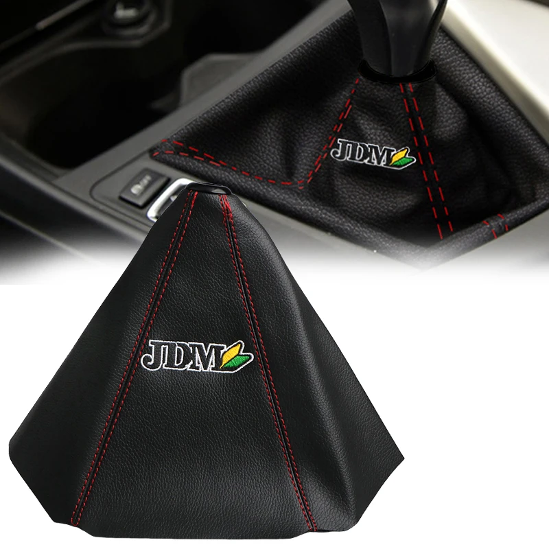 

Universal JDM Style Leather Gear Shift Knob Boot Cover Decoration Shifter Lever Cover Collars Car Accessories