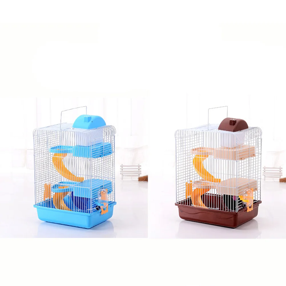 

Three Layers Hamster Cage Includes Water Bottle Exercise Wheel Dish Hamster Hide- Out Small House for Pets Chinchilla Hamster
