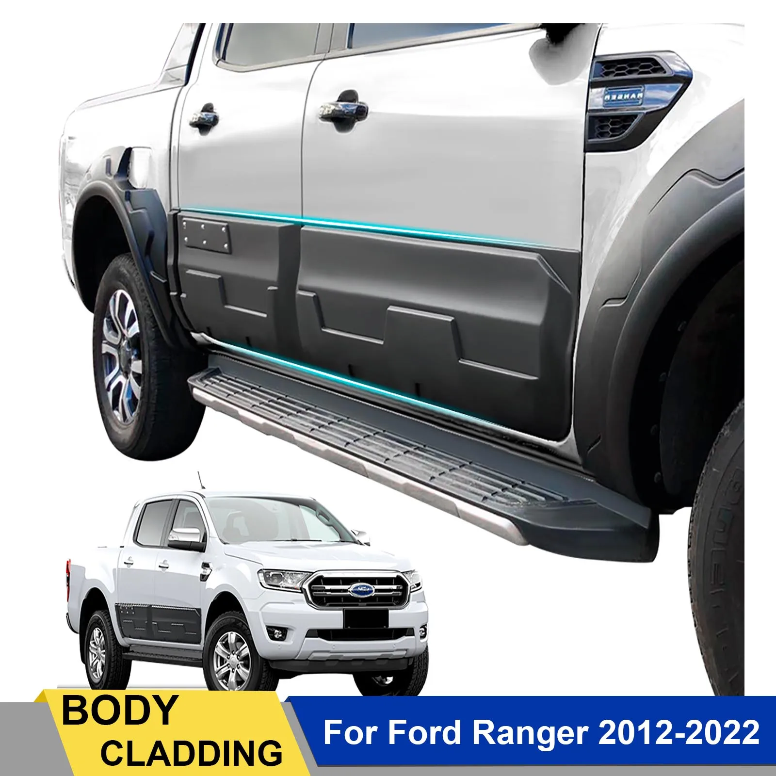 

Body Cladding Door Protecter Guard Side for Ford Ranger 2012-2022 T6 T7 T8 WILDTRAK XLS XL XLT Limited Double Cabin 6pcs/set