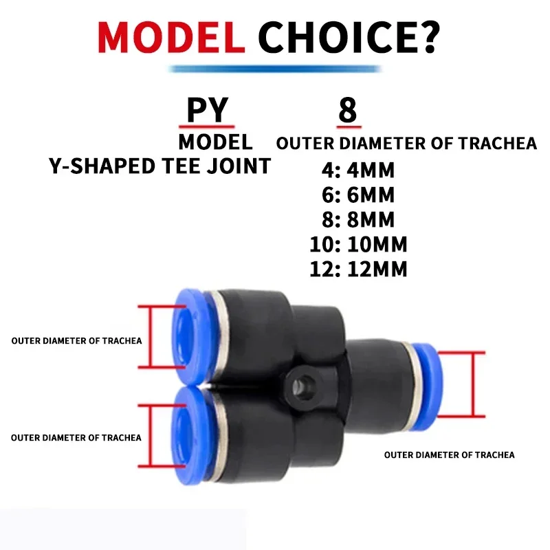 PY Series 4 6 8 10 12mm OD Hose 3 Way Port Y Shape Air Pneumatic Quick air Pneumatic Connectors Coupling Brass Fitting
PY Series 4 6 8 10 12mm OD Hose 3 Way Port Y Shape Air Pneumatic Quick air Pneumatic Connectors Coupling Brass Fitting