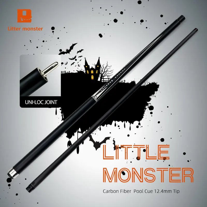 

Little Monster Carbon Cue 12.4mm Tip Carbon Fiber Shaft 1/2 Split Cue Uniloc Joint Technology Butt 147cm Length Pool Cue Stick