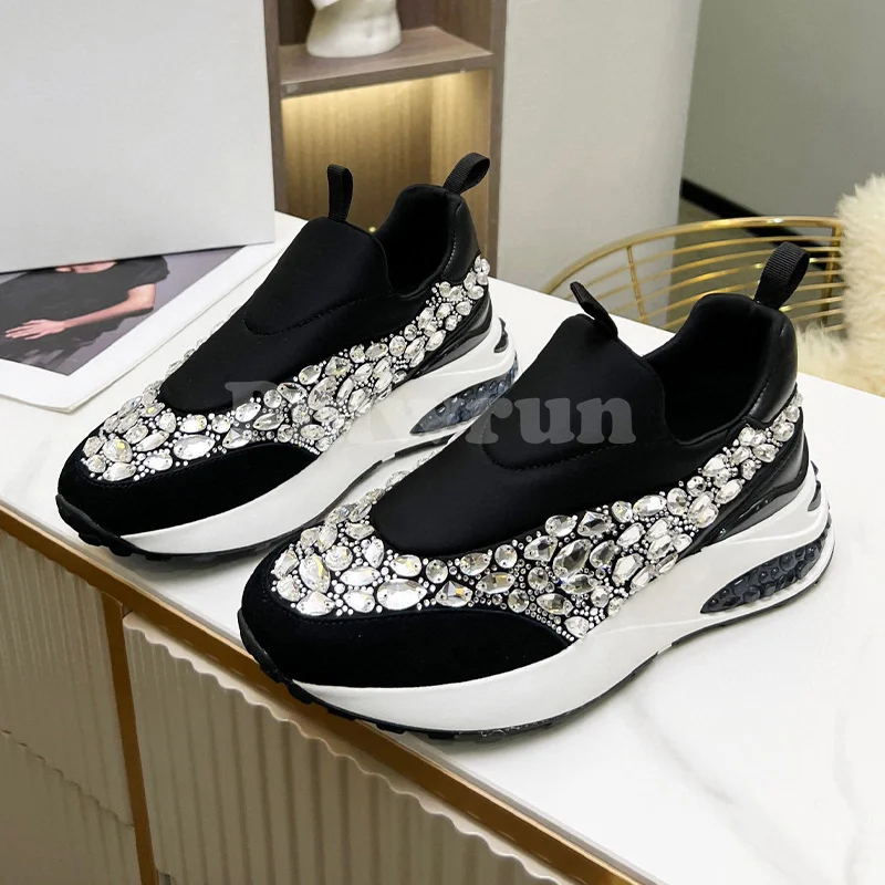 Lady Casual Shoes Spring Autumn 2023 New Rhinestone Decor Upper Round Head Thick Bottom Leisure Shoes Fashion Versatile Loafers
Lady Casual Shoes Spring Autumn 2023 New Rhinestone Decor Upper Round Head Thick Bottom Leisure Shoes Fashion Versatile Loafers