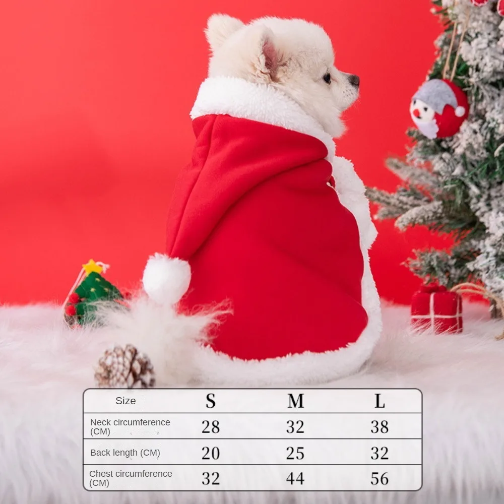 Pet Clothing Christmas Decoration Cute Plush Ears Hooded Bib Red Cape Warm New Year Clothes Universal for Cats and Dogs Pet Clothing Christmas Decoration Cute Plush Ears Hooded Bib Red Cape Warm New Year Clothes Universal for Cats and Dogs
