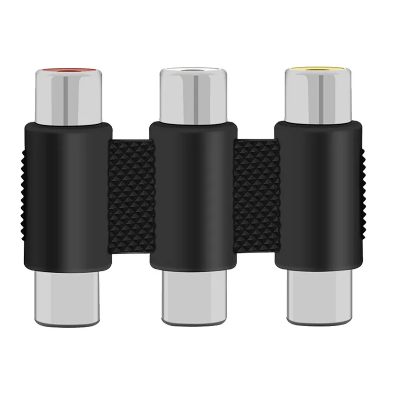 

3RCA Female To Female Adapter Socket Extension Converter，Multi-Functional Audio Video Connector 3 RCA AV Coupler Mini 3RCA