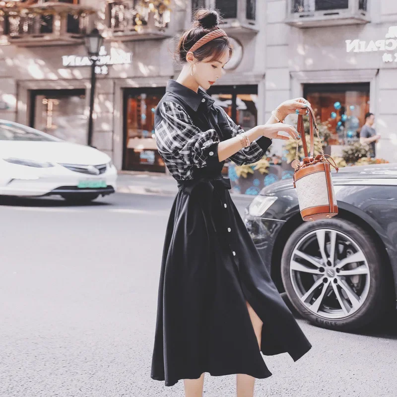 French Lace Large Shirt Dress Plaid Skirt Women's Clothing Spring Autumn Plaid Stitching Designer Style Loose Single-breasted
French Lace Large Shirt Dress Plaid Skirt Women's Clothing Spring Autumn Plaid Stitching Designer Style Loose Single-breasted