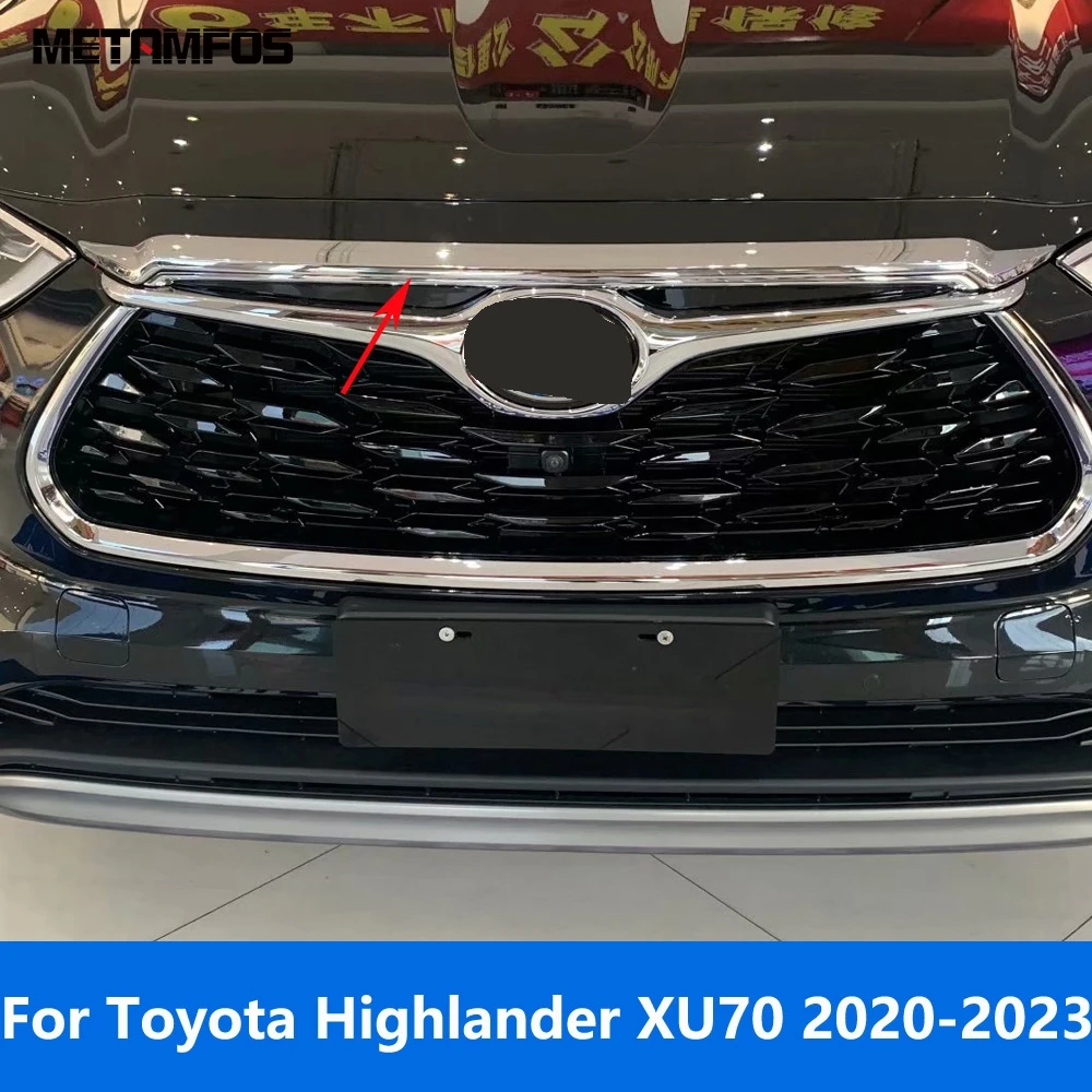 

Хромированная передняя решетка для Toyota Highlander Kluger XU70 2020 2021 2022 2023, верхняя решетка гриля, отделка крышки капота двигателя, автомобильные аксессуары