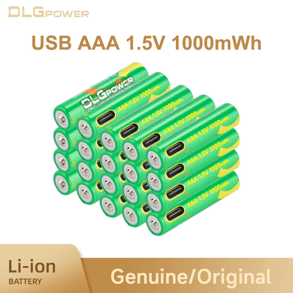 DLGpower USB 1.5V 1000mWh Lithium Battery AAA Rechargeable Lithium Batteries aaa for Electric Toys Mouse Keyboard Flashlight
DLGpower USB 1.5V 1000mWh Lithium Battery AAA Rechargeable Lithium Batteries aaa for Electric Toys Mouse Keyboard Flashlight