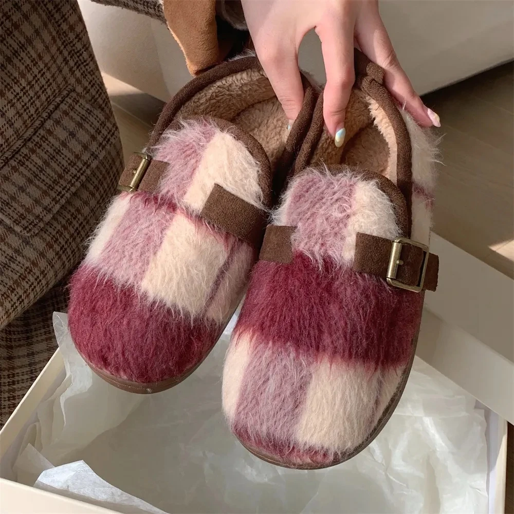 Yasuk Autumn Winter Women's Casual Soft Indoor Slippers Furry Non-Slip Warm Thick Simple Bow Solid Color Retro Velvet Flats
Yasuk Autumn Winter Women's Casual Soft Indoor Slippers Furry Non-Slip Warm Thick Simple Bow Solid Color Retro Velvet Flats