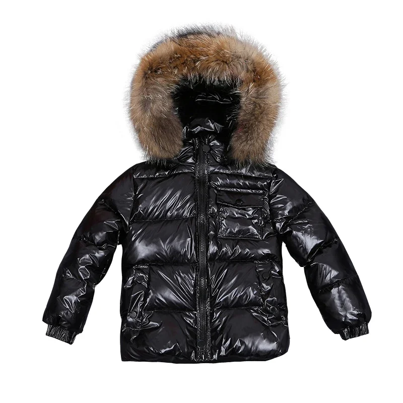 

Kids Winter Down Jacket for Girls Big Real Fur Boys Clothes Children Clothing Baby Thicken Warm Snowsuit Toddler Coat with Hood