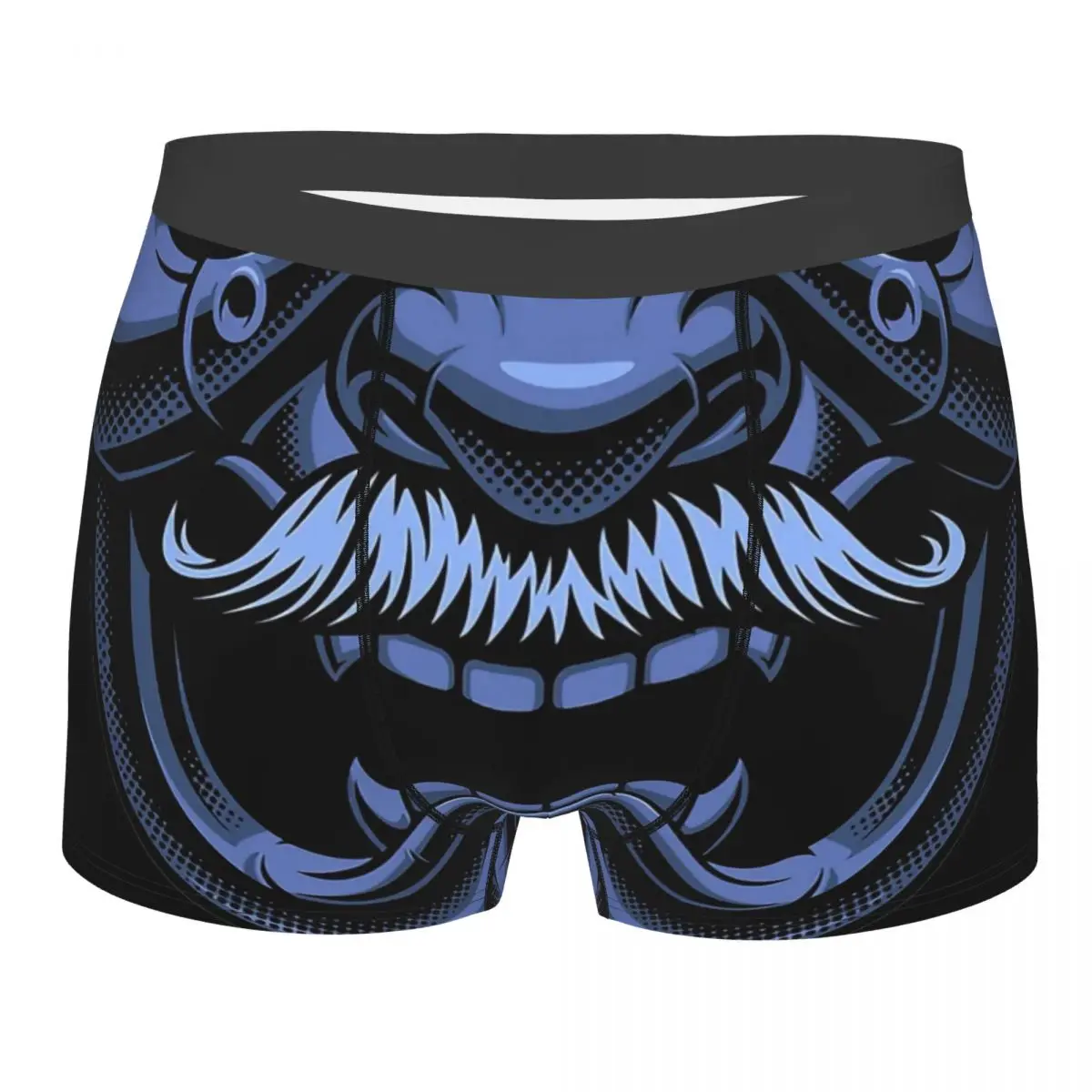 

Blue Samurai Mask Of The Avenging Lord Mask N Underpants Breathbale Panties Male Underwear Print Shorts Boxer Briefs