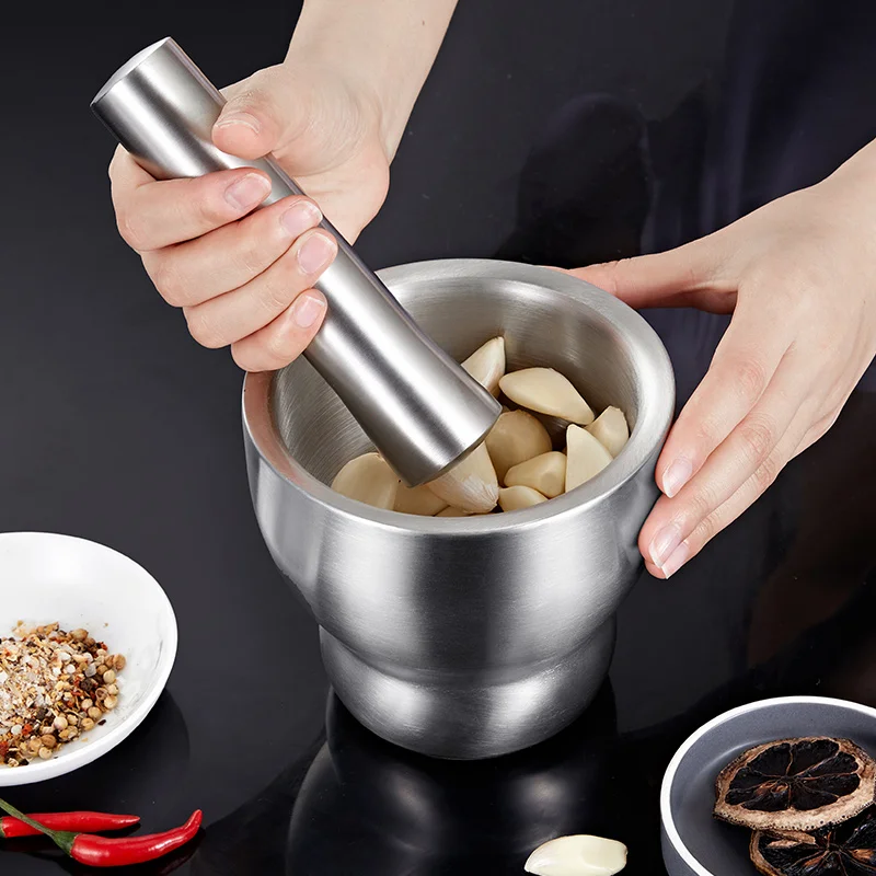304 stainless steel garlic press garlic masher pounder medicine pot old stone cave mortar
304 stainless steel garlic press garlic masher pounder medicine pot old stone cave mortar