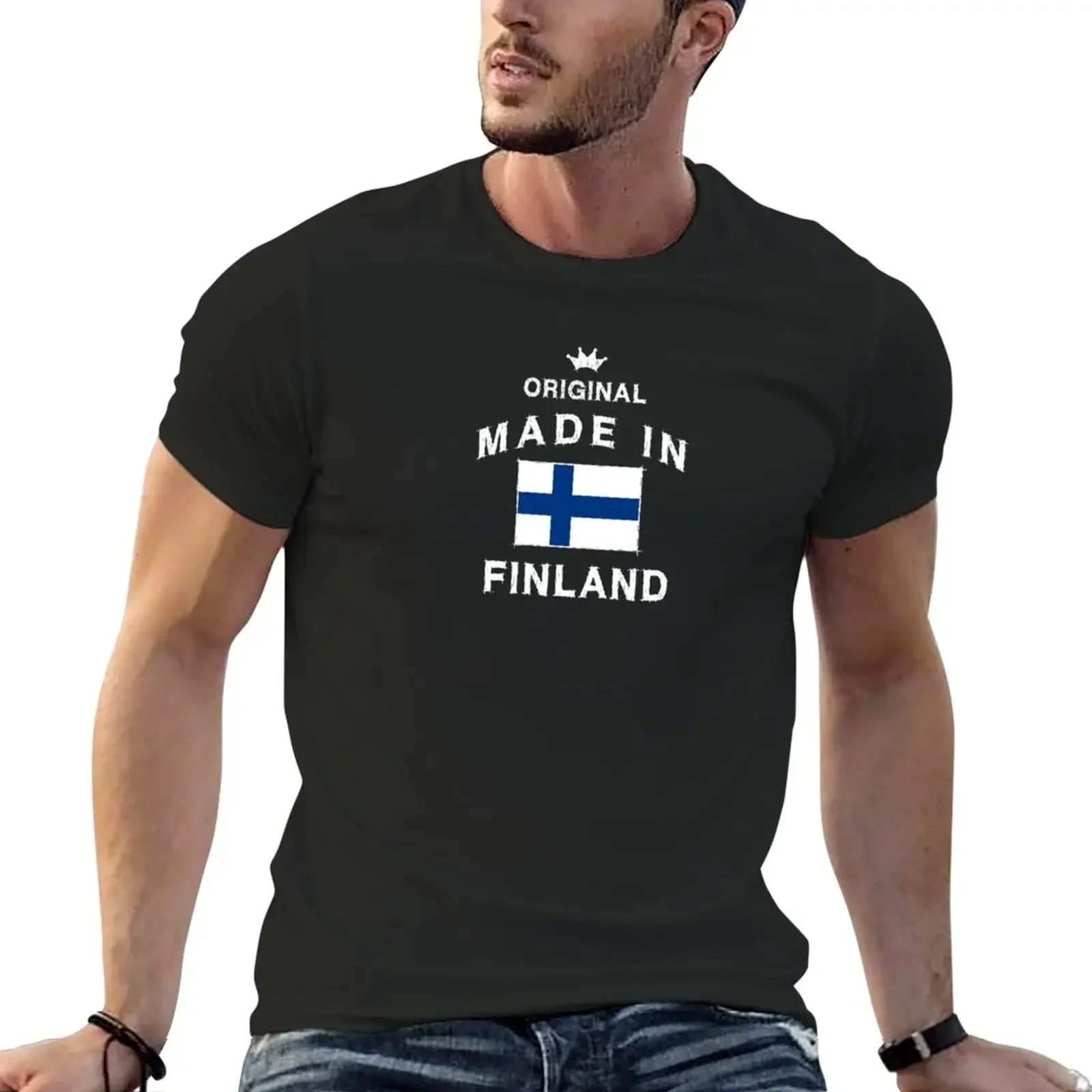

Made in Finland flag flag birth baby T-Shirt blanks Short sleeve tee shirts graphic tees oversized t shirt men