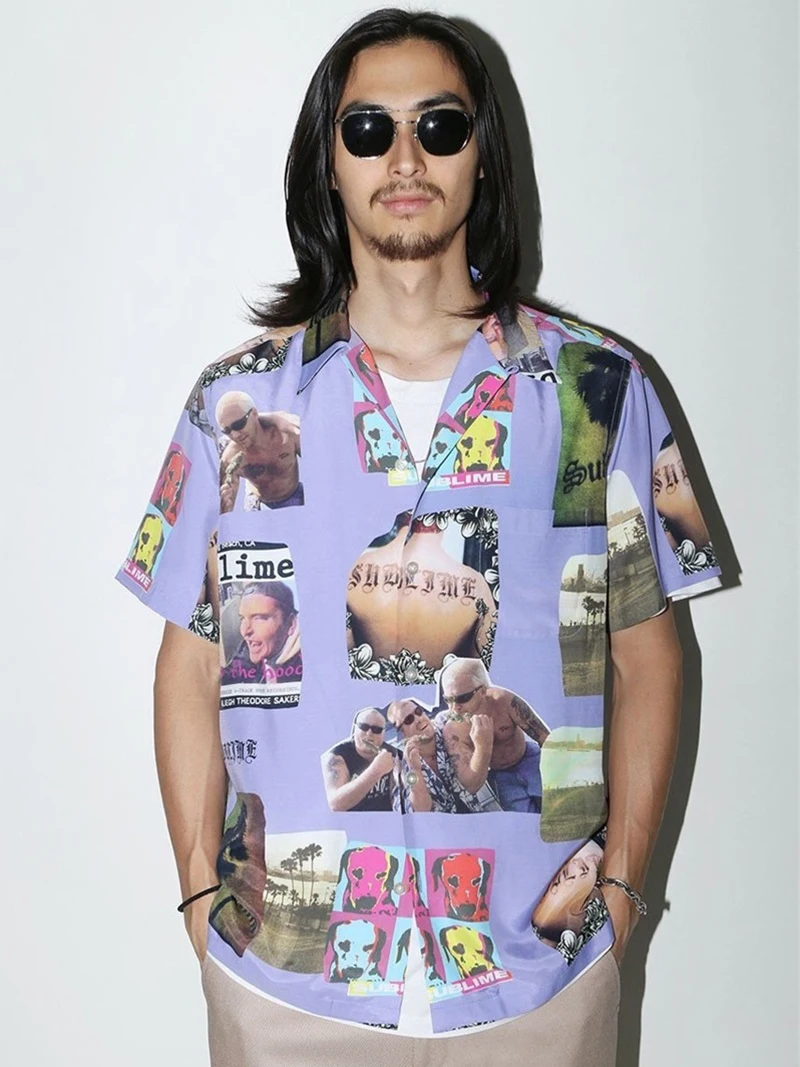 Black Purple Band WACKO MARIA Short Sleeve Men Women 1:1 Casual Loose Buttons Shirts Fashion Streetwear Summer New Hawaiian Tops
Black Purple Band WACKO MARIA Short Sleeve Men Women 1:1 Casual Loose Buttons Shirts Fashion Streetwear Summer New Hawaiian Tops