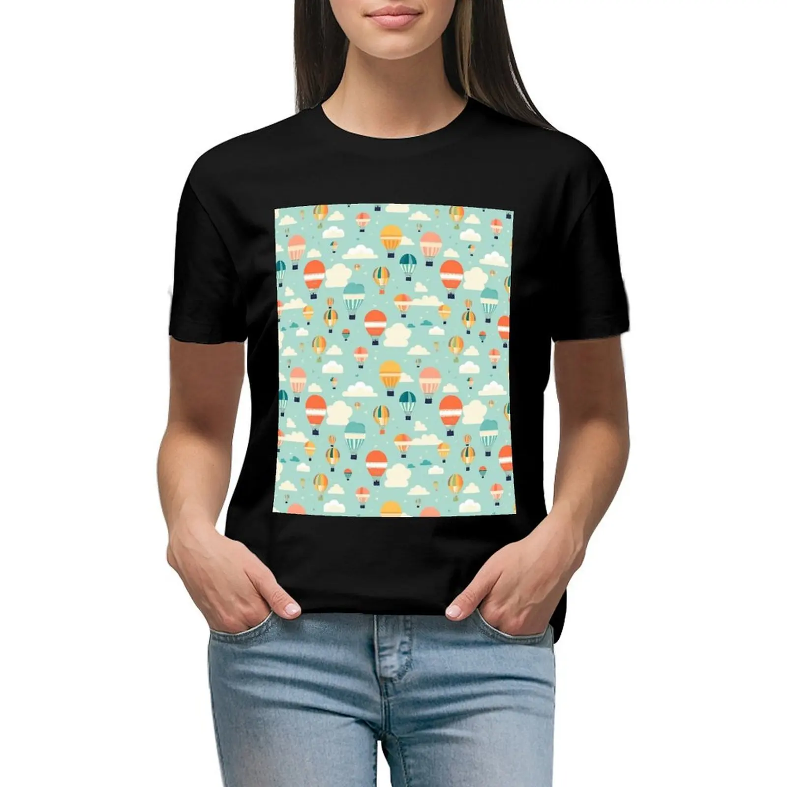 Hot Air Balloon Pattern Cute Colorful Vintage Retro T-shirt Blouse womans clothing
Hot Air Balloon Pattern Cute Colorful Vintage Retro T-shirt Blouse womans clothing