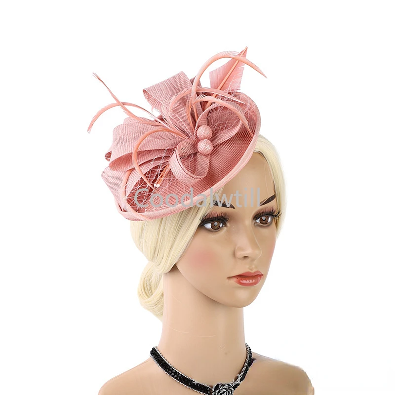 

Fascinator Foe Women Elegant Wedding Pillbox Hat Fancy Feather Party Tea Headpiece Kentucky Derby HAT Bride Mariage Chapeau Cap