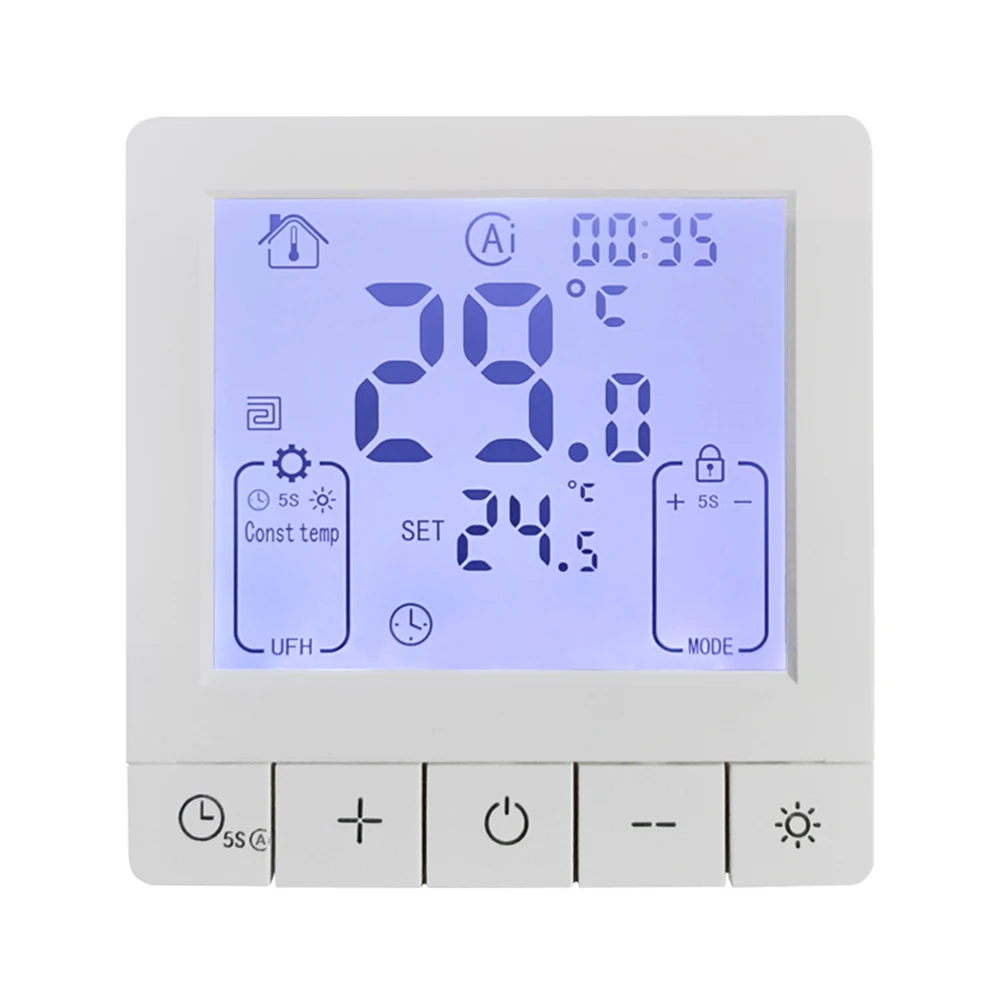 Smart Temperature Remote Controller For Tuya WiFi Thermostat 3A 16A LCD Display Programmable For Water/Electric Floor/Gas Boiler
Smart Temperature Remote Controller For Tuya WiFi Thermostat 3A 16A LCD Display Programmable For Water/Electric Floor/Gas Boiler