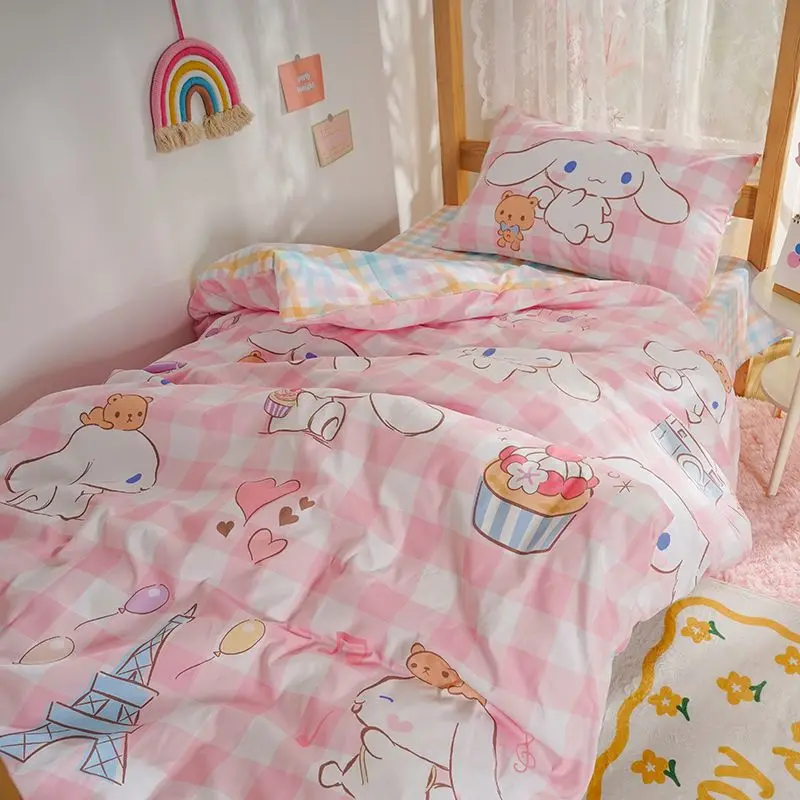 Sanrio Kawaii Anime Cartoon series My Melody Cinnamoroll cartoon dormitory bed sheet three piece bedding set, girl heart
Sanrio Kawaii Anime Cartoon series My Melody Cinnamoroll cartoon dormitory bed sheet three piece bedding set, girl heart