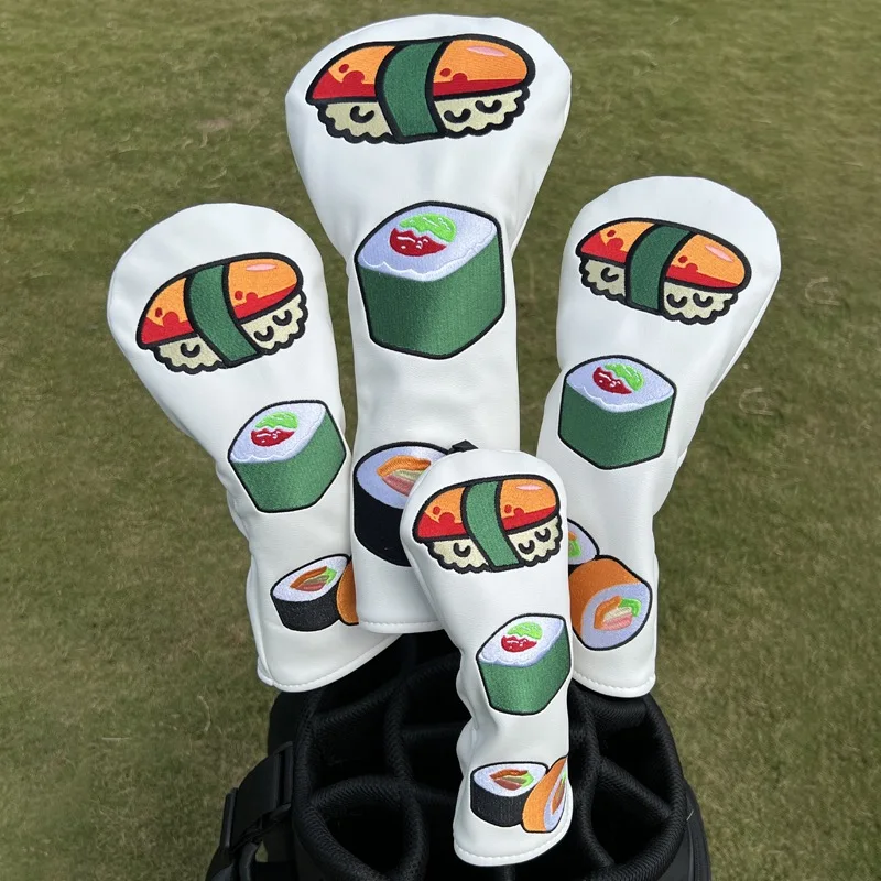 

Cartoon animation sushi golf club cover For Driver Fairway Putter #1 #3 #5 UT Clubs Set Waterproof PU Leather golf head covers