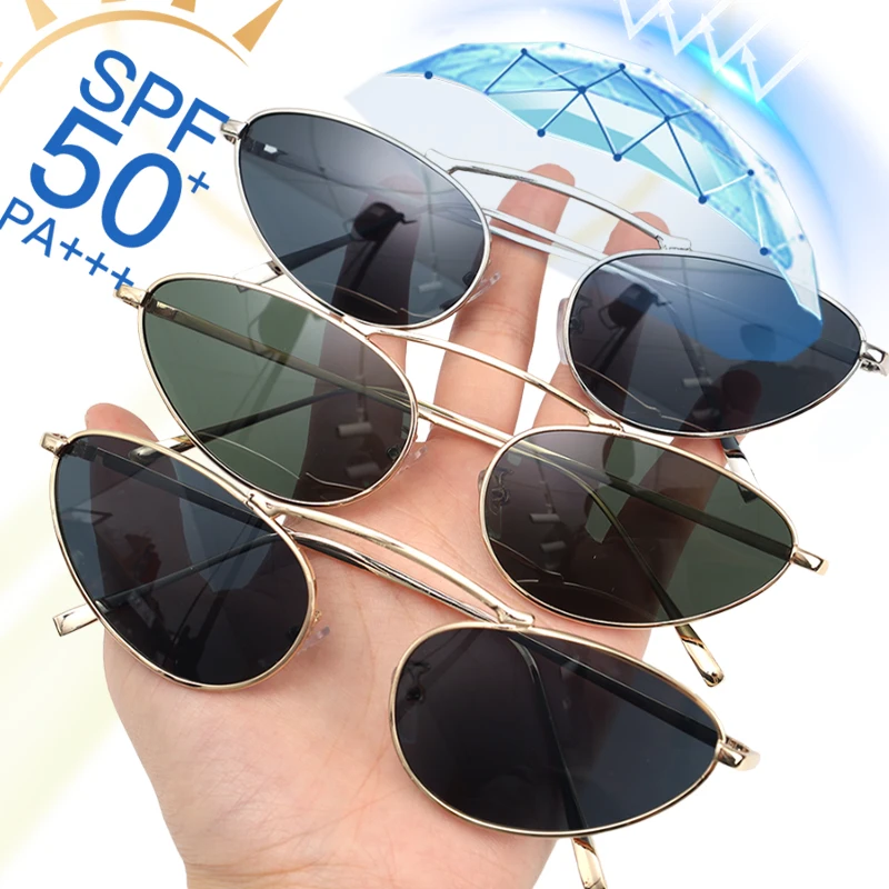 UV400 Outdoor Eyewear Shades Fashion Luxury Cat Eye Sunglasses Unique Small Oval Sun Glasses Unisex Metal Frame Triangle Design
UV400 Outdoor Eyewear Shades Fashion Luxury Cat Eye Sunglasses Unique Small Oval Sun Glasses Unisex Metal Frame Triangle Design