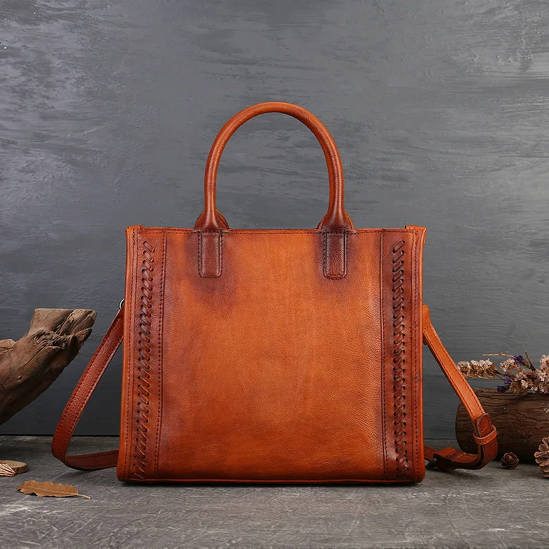 Genuine Leather Office Lady Tote Women Retro Braid Square Handbag Large Capacity Brown Business Briefcase Vintage Female Shopper
Genuine Leather Office Lady Tote Women Retro Braid Square Handbag Large Capacity Brown Business Briefcase Vintage Female Shopper
