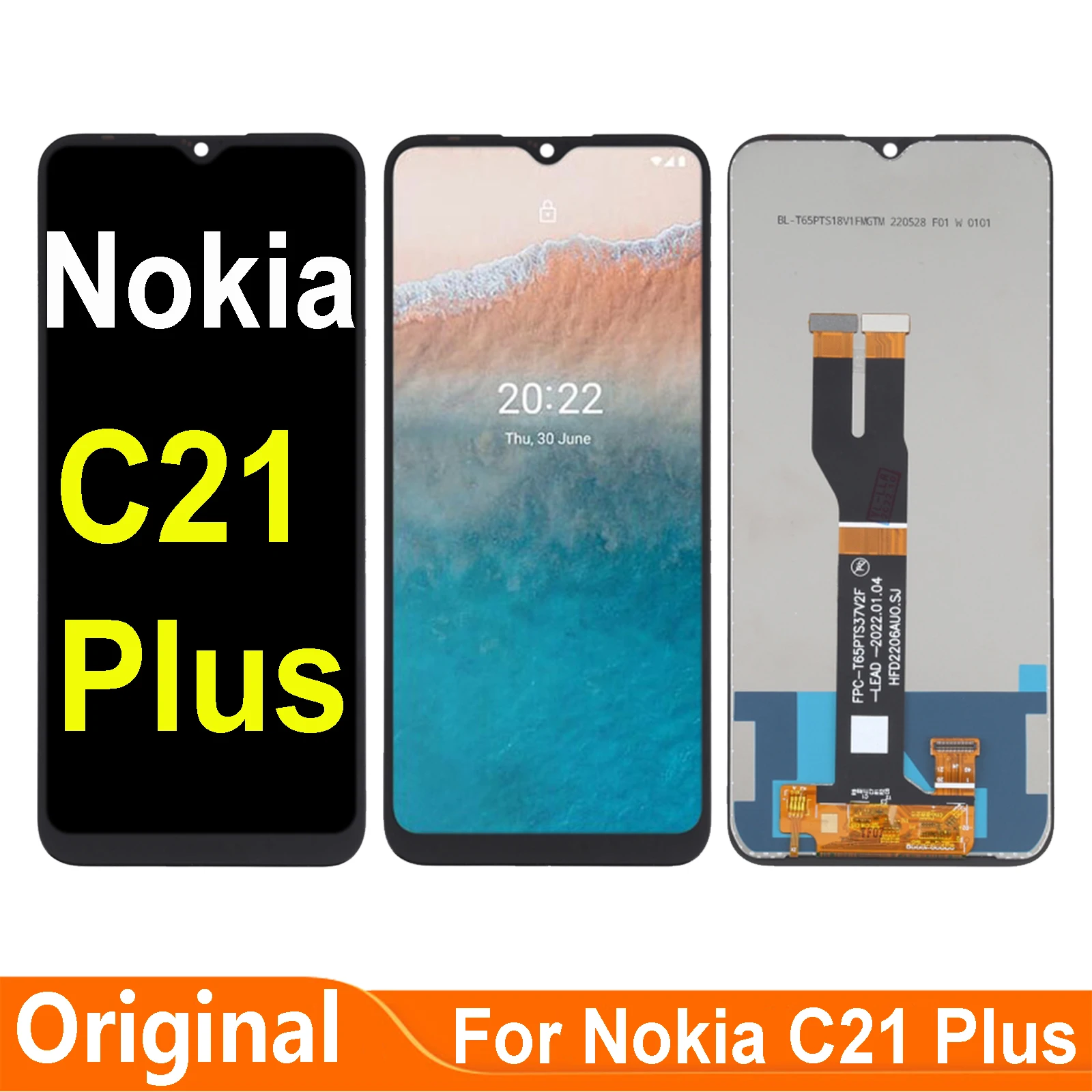 

Original 6.52'' For Nokia C21 Plus TA-1433 TA-1431 TA-1426 TA-1424 LCD Display Touch Screen Digitizer Assembly Parts
